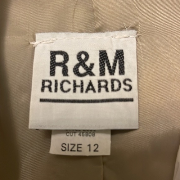 R&M Cocktail Jacket white and Light Gray Floral Pattern Size 12 - Picture 4 of 5